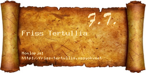 Friss Tertullia névjegykártya
